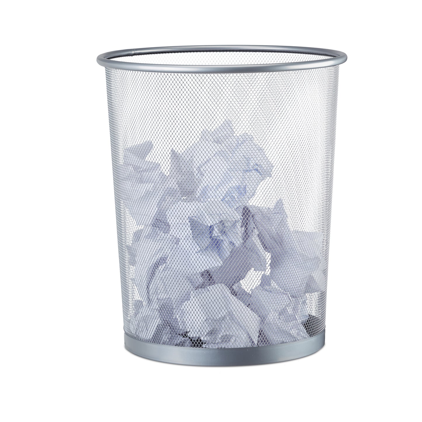 Gettacarte in Metallo da 19L – Pattumiera da Ufficio Ø29,5 cm x 35 cm – Colore Nero o Argento