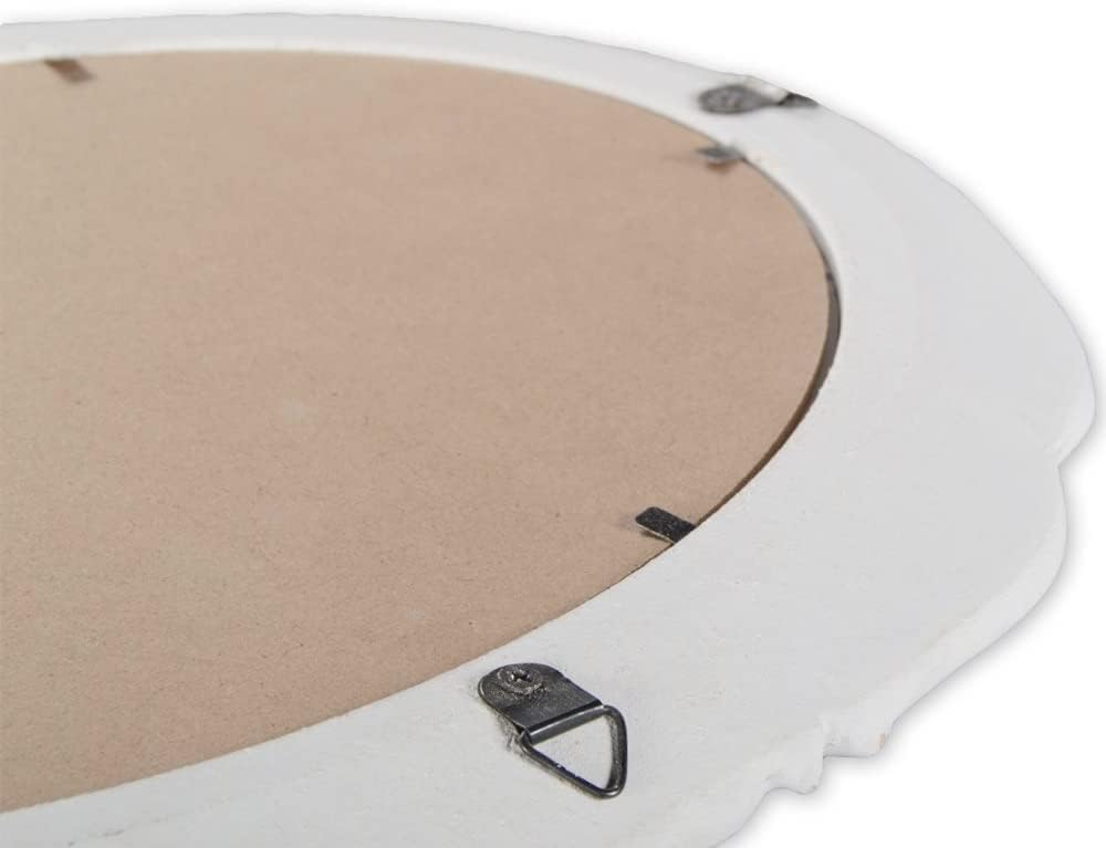 Specchio Ovale Vintage in Legno Bianco | Stile Romantico Shabby Chic | Decorazione da Parete, Trucco, Ingresso