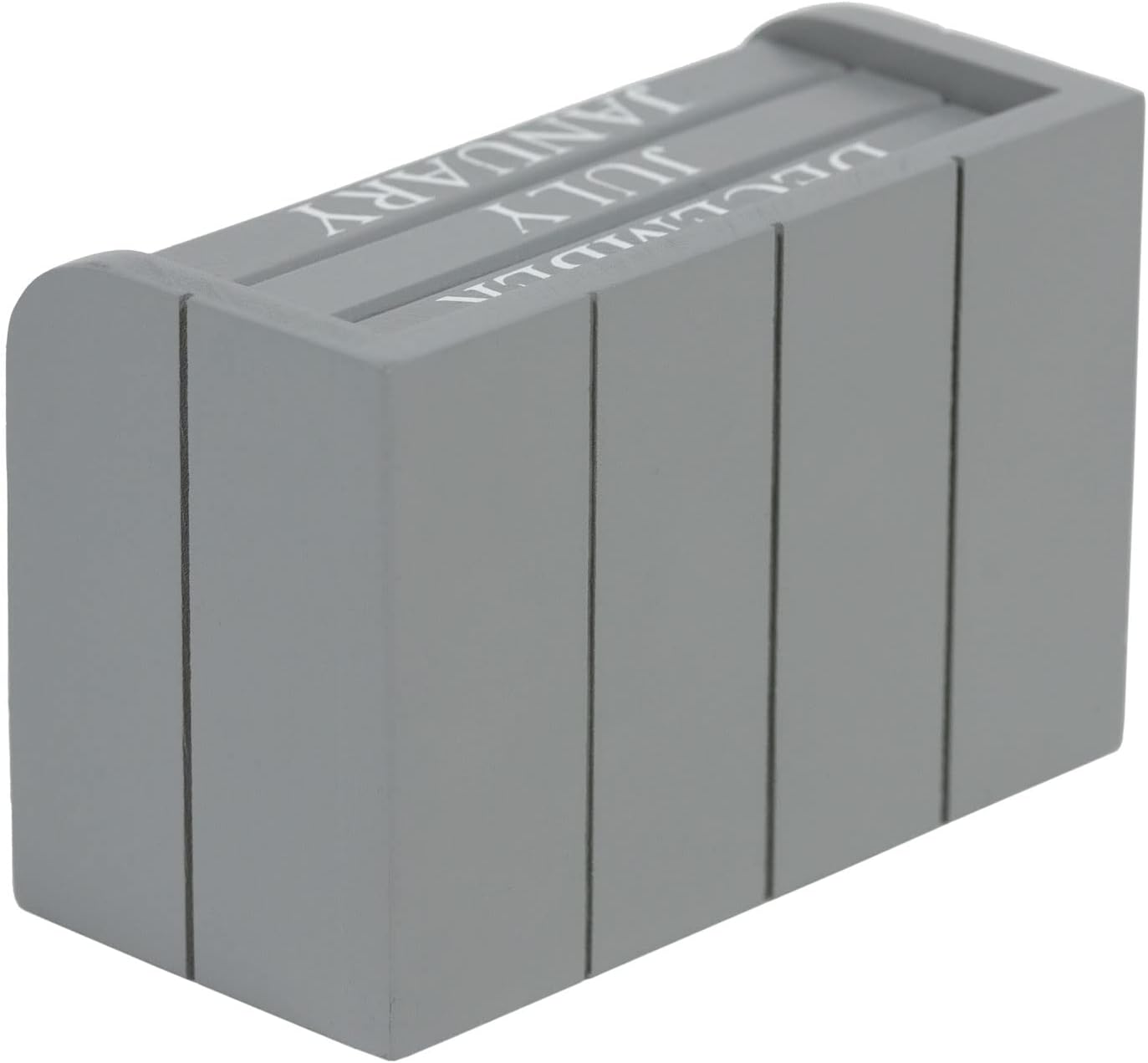 Calendario Perpetuo in Legno Grigio – 6 Pezzi, Stile Rustico, 16x8x10,5 cm, Decorazione per Ufficio, Casa e Cucina