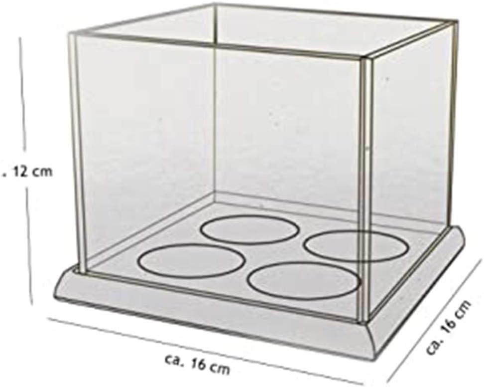 Portacandele a Specchio– Supporto Quadrato per 9 Candele, Vetro Ignifugo, Design Moderno per Interni ed Esterni, 16x16x12 cm