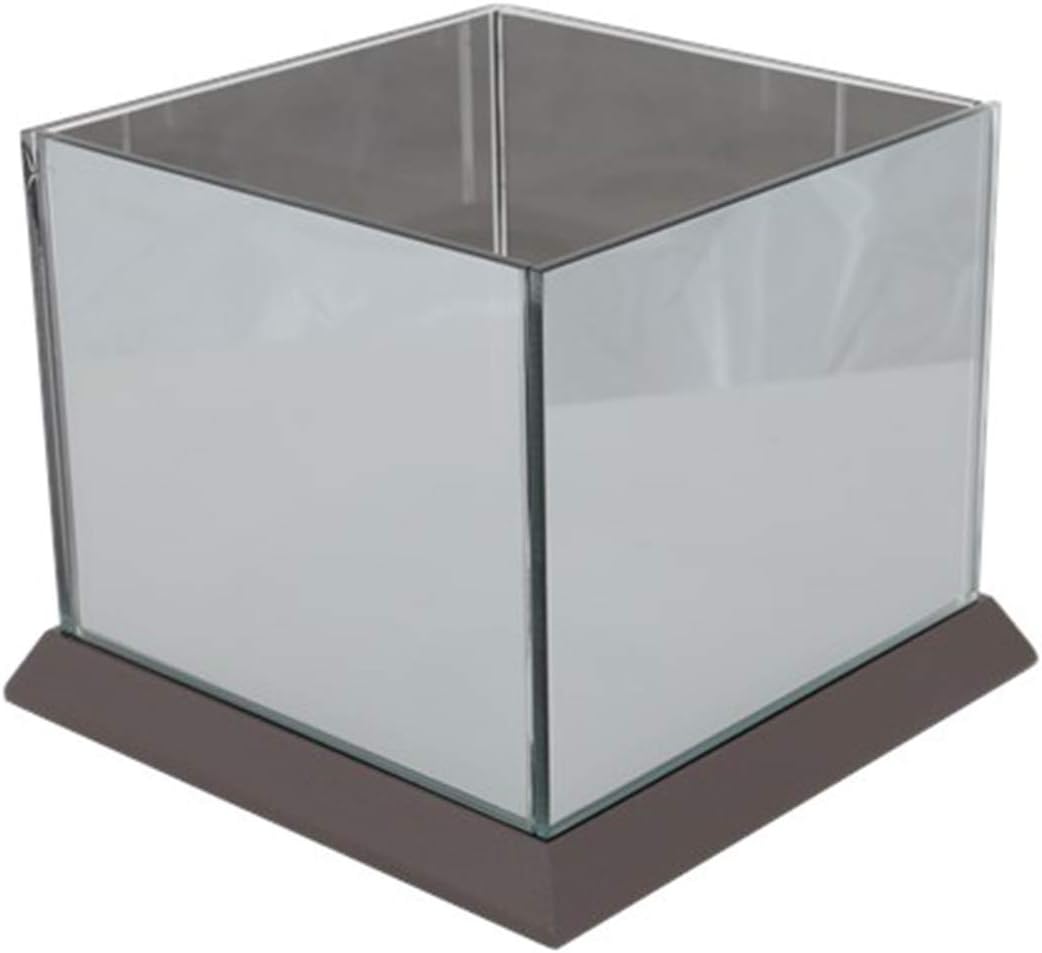 Portacandele a Specchio– Supporto Quadrato per 9 Candele, Vetro Ignifugo, Design Moderno per Interni ed Esterni, 16x16x12 cm