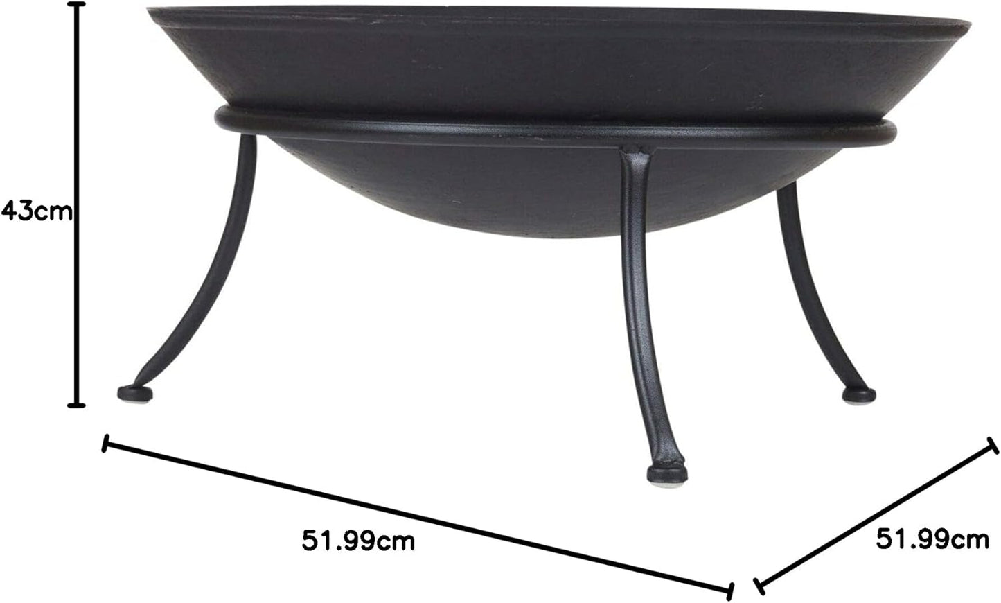 Braciere da Giardino in Acciaio Ø47 cm | Rustico e Portatile |Perfetto per Campeggio e Terrazza