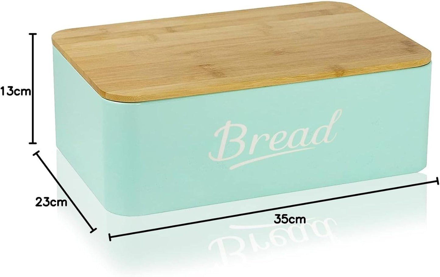 Portapane in Metallo con Coperchio in Bambù Contenitore per Pane DRULINE – Metallo Verniciato con Tagliere in Bambù, Stile Moderno