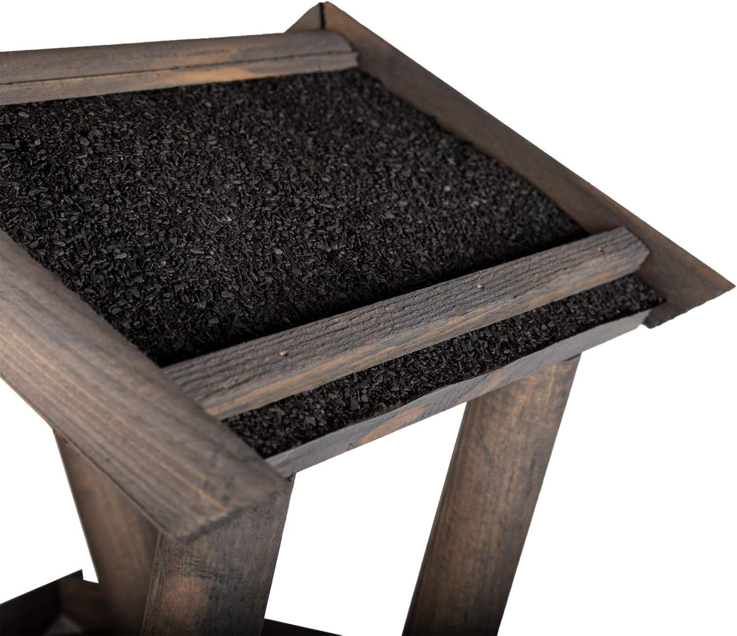 Casetta per Uccelli da Giardino con Piedistallo – In Legno Grigio, 105 cm, Elegante Rifugio per Uccellini