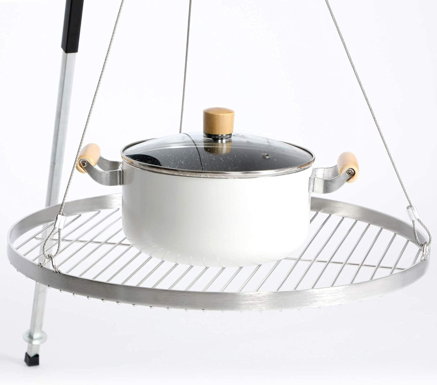 Griglia Rotonda in Acciaio Inox con Gancio – Alta Qualità per Barbecue e Griglia Girevole 4 Misure 50/60/70/80cm
