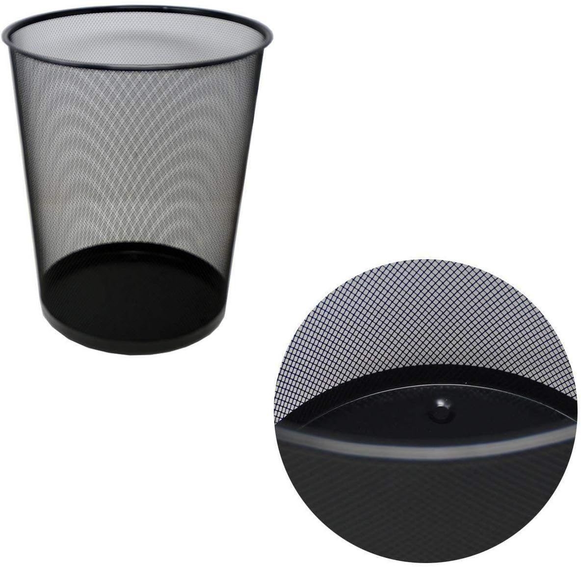 Gettacarte in Metallo da 19L – Pattumiera da Ufficio Ø29,5 cm x 35 cm – Colore Nero o Argento
