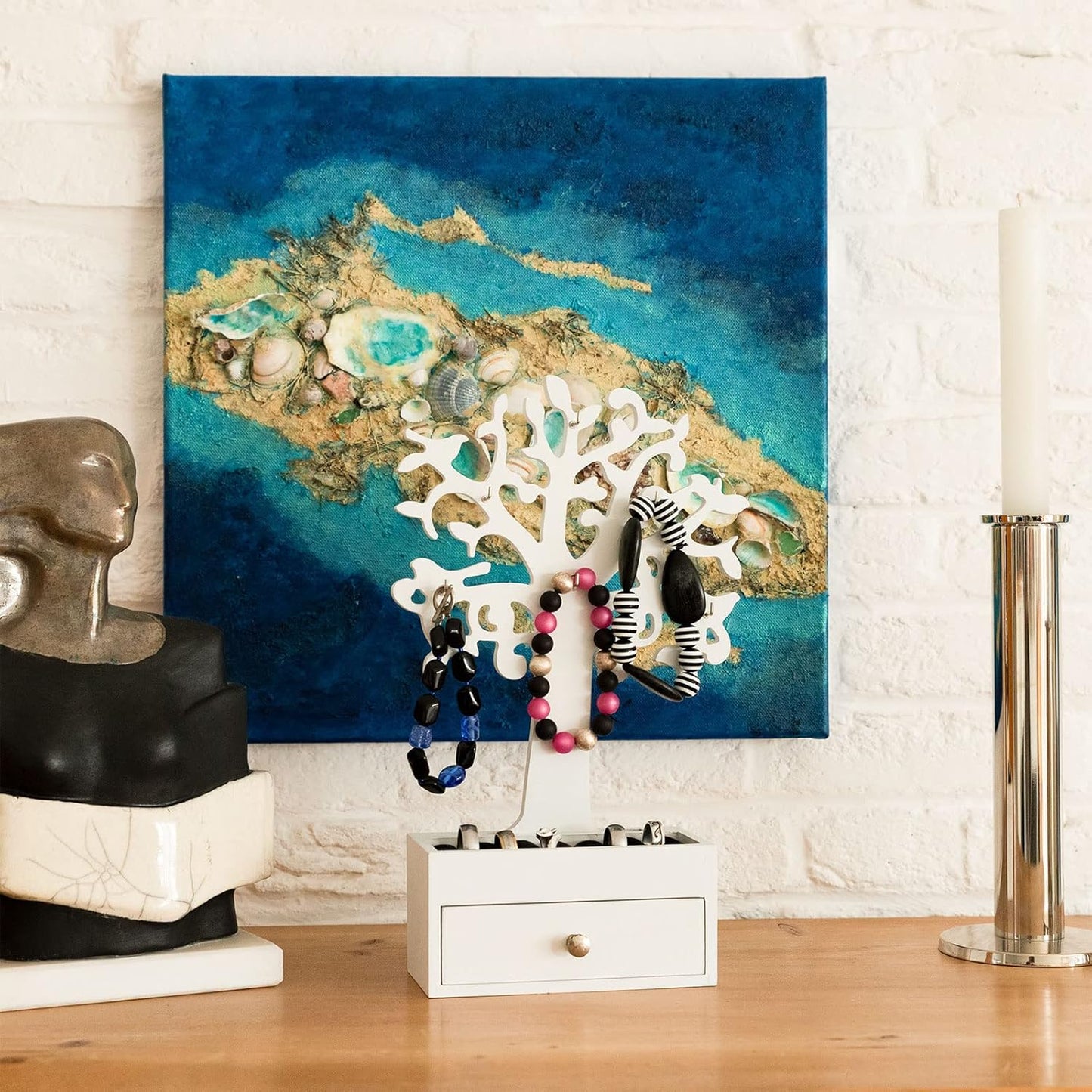 Portagioie ad Albero Removibile Organizer Elegante per Gioielli e Accessori - Design Salvaspazio