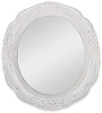Specchio Ovale Vintage in Legno Bianco | Stile Romantico Shabby Chic | Decorazione da Parete, Trucco, Ingresso