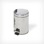 Bidone Spazzatura a Pedale in Acciaio Inox 3L – Pattumiera Tonda con Coperchio, Design Moderno per Bagno o Cucina