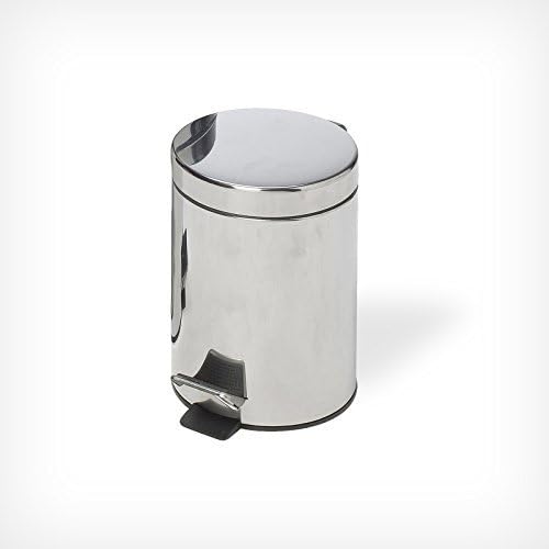 Bidone Spazzatura a Pedale in Acciaio Inox 3L – Pattumiera Tonda con Coperchio, Design Moderno per Bagno o Cucina