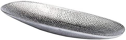 Ciotola Decorativa in Ceramica Argento Lucido Stile Moderno per Frutta, Candele e Arredo Casa - Elegante e Antigraffio
