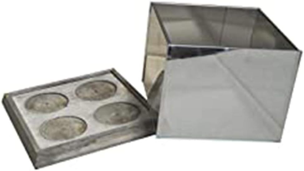 Portacandele a Specchio– Supporto Quadrato per 9 Candele, Vetro Ignifugo, Design Moderno per Interni ed Esterni, 16x16x12 cm
