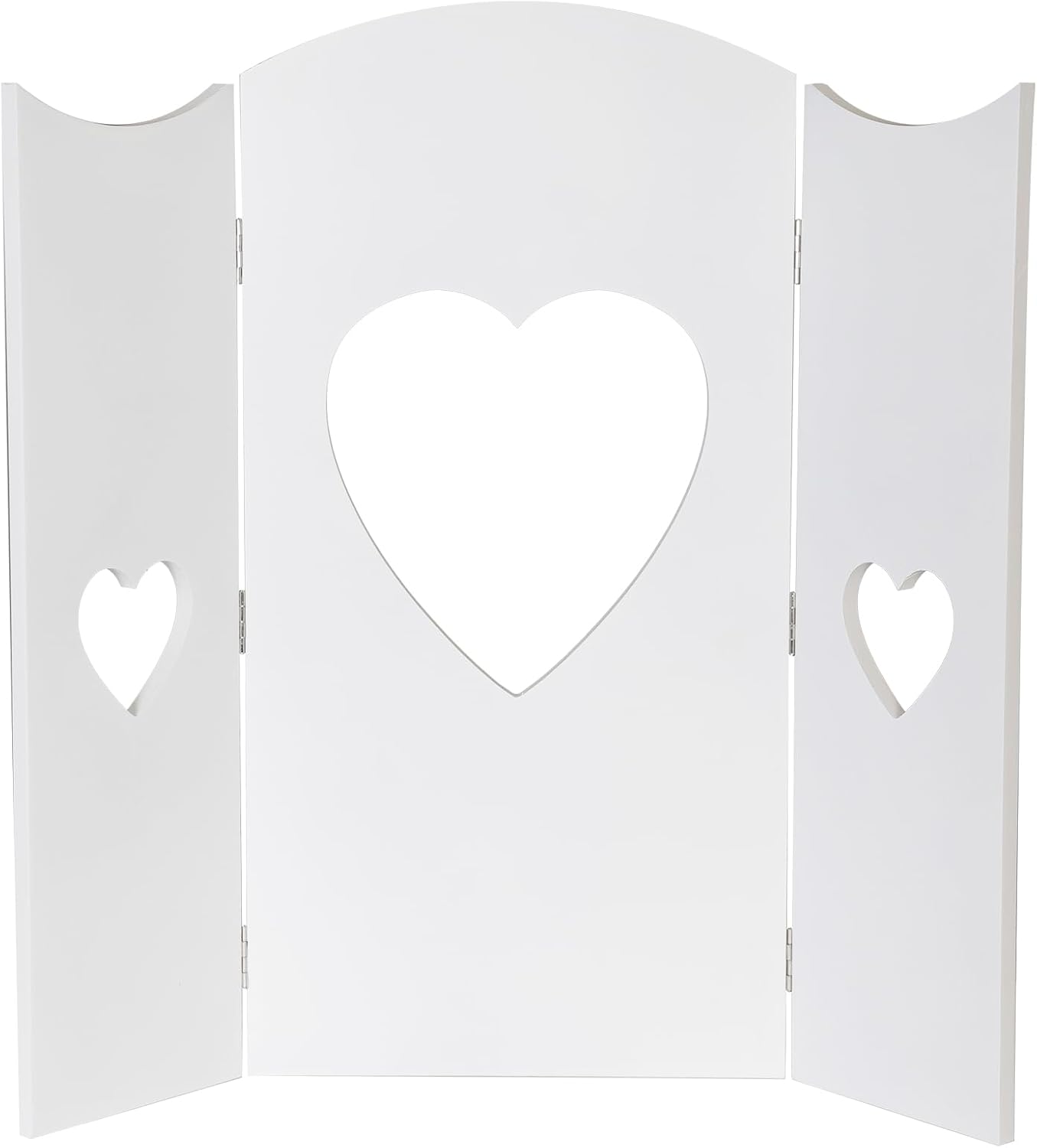 Decorazione Finestra Shabby Chic a Forma di Cuore – Supporto Persiana in Legno Bianco – 60x58,5 cm – Stile Country Romantico