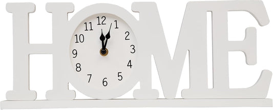 Decorazione Shabby Chic HOME in Legno con Orologio Analogico – Stile Country Vintage