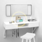 Mini Comò in Legno Bianco Naturale e Menta – 4 Cassetti, 40,5x26,5x11,5 cm – Mobiletto Salvaspazio Decorativo