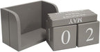 Calendario Perpetuo in Legno Grigio – 6 Pezzi, Stile Rustico, 16x8x10,5 cm, Decorazione per Ufficio, Casa e Cucina