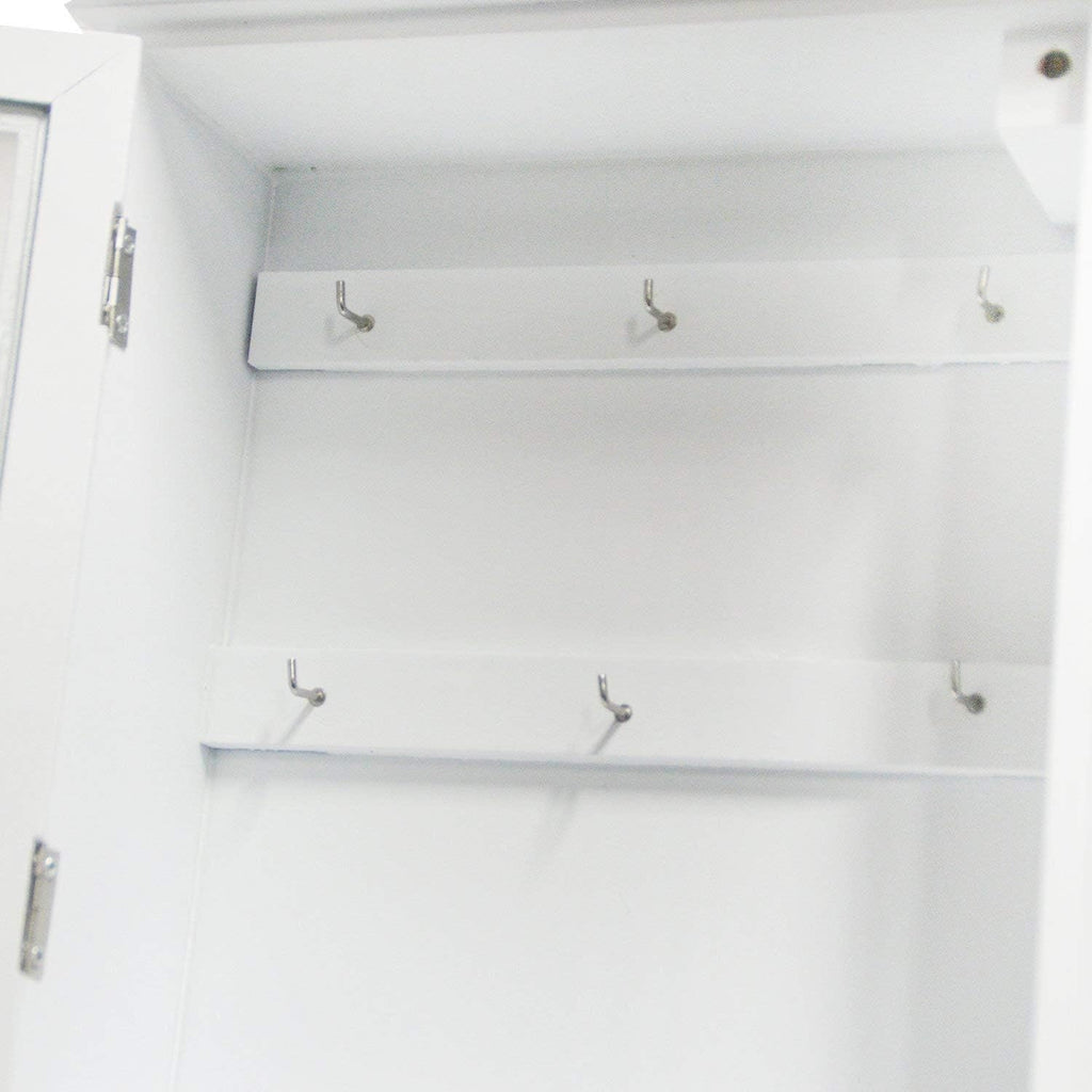 Armadietto Portachiavi in Legno con Cuore  Colore Bianco/Naturale con 6 Ganci