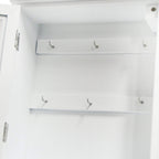Armadietto Portachiavi in Legno con Cuore  Colore Bianco/Naturale con 6 Ganci