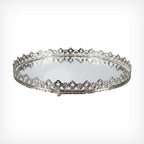 3 Set Vassoi Decorativi Colore  Argento  con Superficie a Specchio Vassoi a Specchio Decorativi in Metallo e Vetro