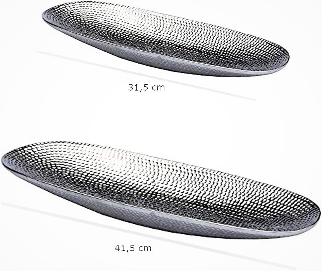 Ciotola Decorativa in Ceramica Argento Lucido Stile Moderno per Frutta, Candele e Arredo Casa - Elegante e Antigraffio