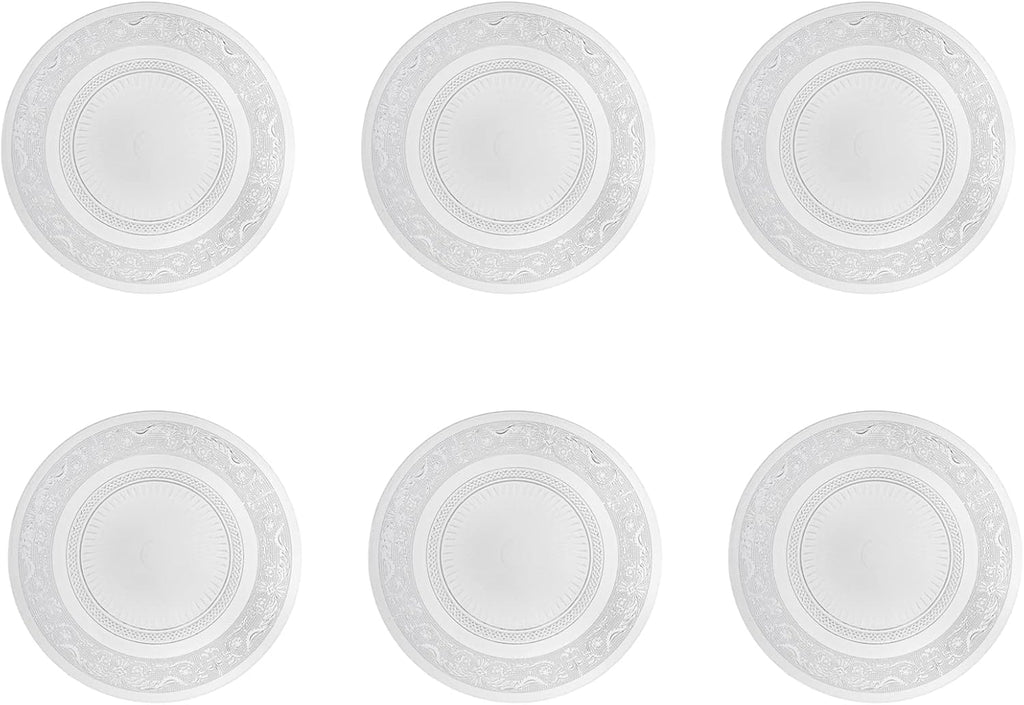 Set 6 Piatti in Vetro Trasparente - 3 Formati (18cm, 25cm, 33cm) - Eleganti Piatti da Portata, Dolci e insalata ecc.