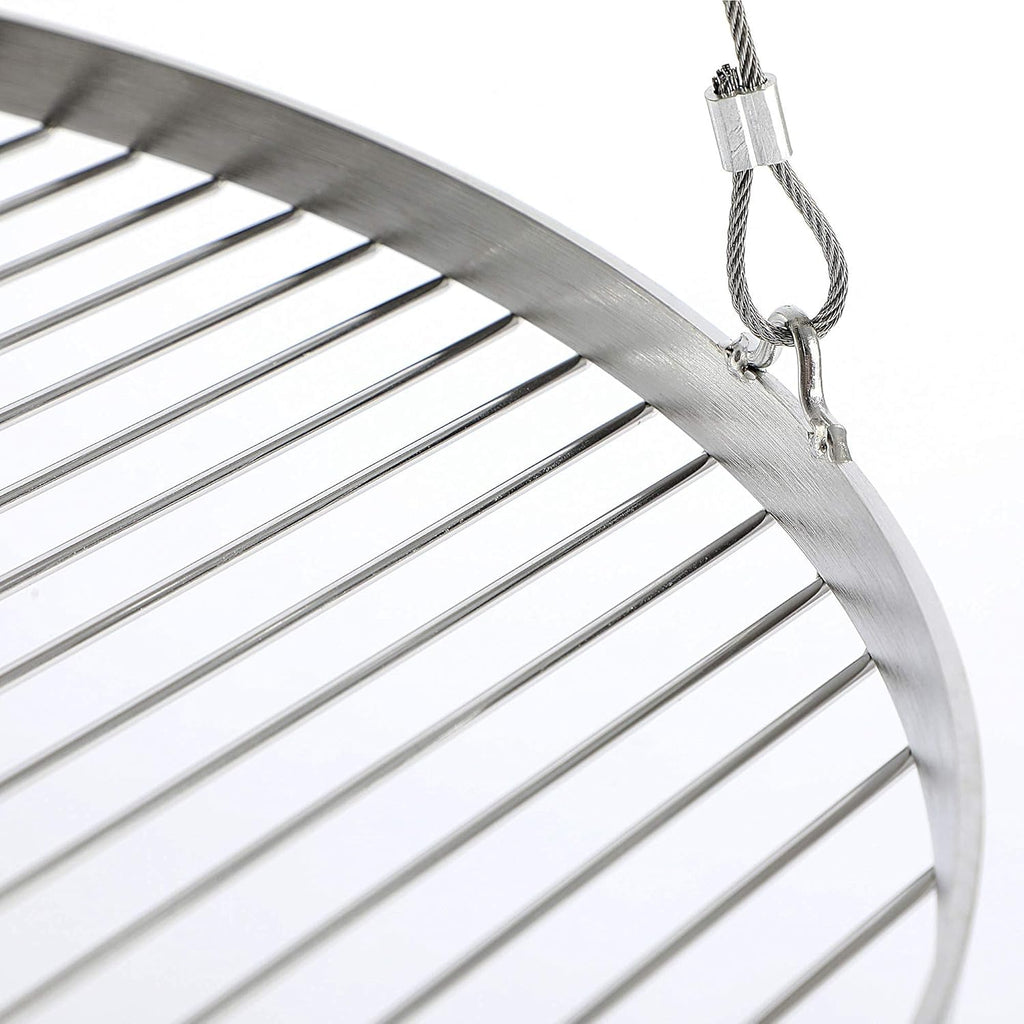 Griglia Rotonda in Acciaio Inox con Gancio – Alta Qualità per Barbecue e Griglia Girevole 4 Misure 50/60/70/80cm