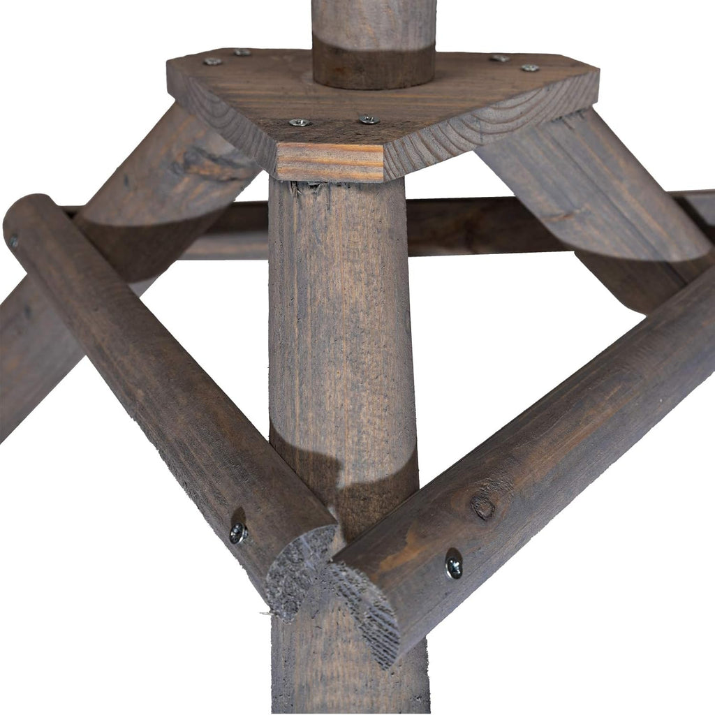 Casetta per Uccelli da Giardino con Piedistallo – In Legno Grigio, 105 cm, Elegante Rifugio per Uccellini