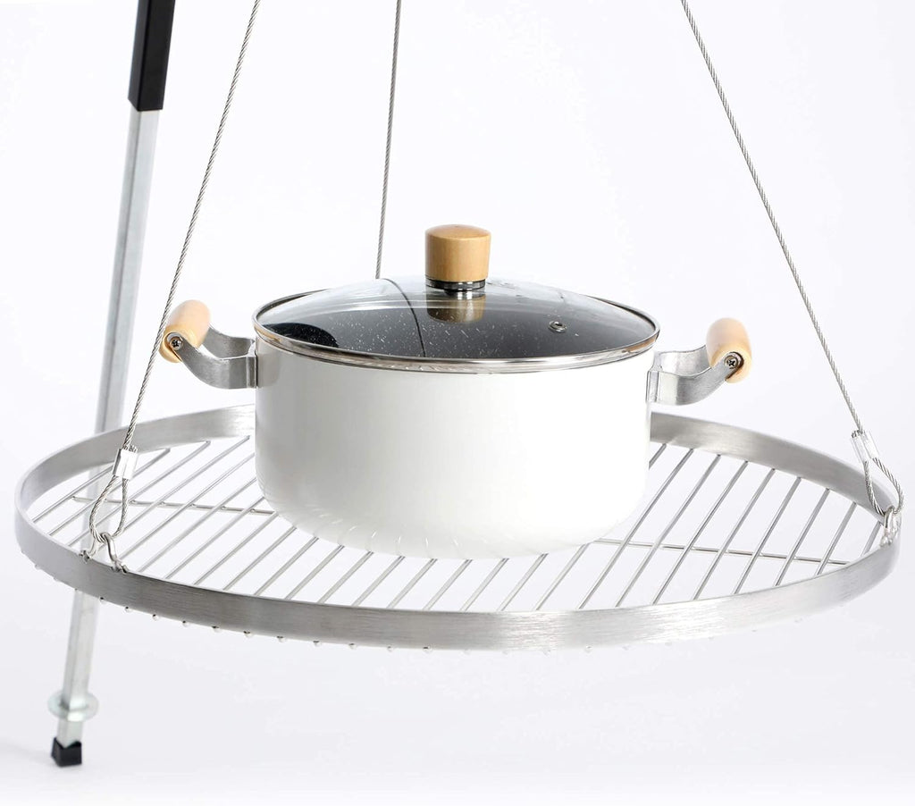 Griglia Rotonda in Acciaio Inox con Gancio – Alta Qualità per Barbecue e Griglia Girevole 4 Misure 50/60/70/80cm
