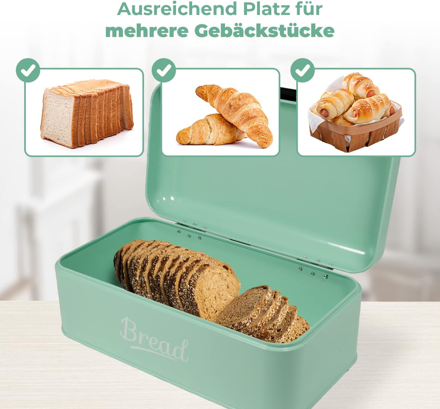 Portapane Moderno in Metallo Contenitore per Pane in Metallo