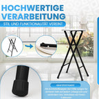 Sgabello da Bar Pieghevole 70 cm in Metallo e Plastica – Portata 100 kg, Nero/Bianco, Design Salvaspazio per Cucina e Eventi