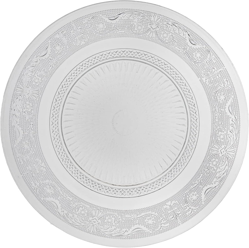 Set 6 Piatti in Vetro Trasparente - 3 Formati (18cm, 25cm, 33cm) - Eleganti Piatti da Portata, Dolci e insalata ecc.