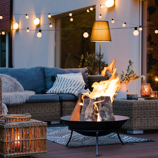 Braciere da Giardino in Acciaio Ø47 cm | Rustico e Portatile |Perfetto per Campeggio e Terrazza