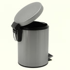 Bidone Spazzatura a Pedale in Acciaio Inox 3L – Pattumiera Tonda con Coperchio, Design Moderno per Bagno o Cucina